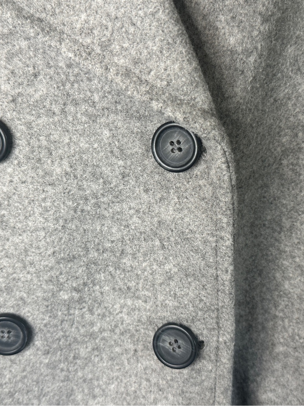 Old Navy Light Gray Double-Breasted Pea Coat - Picture 3 of 5
